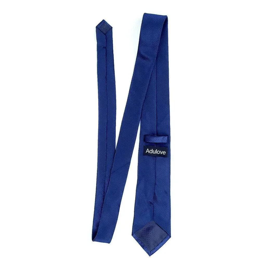 Adulove Blue Textured Embroidered Geometric  Tie